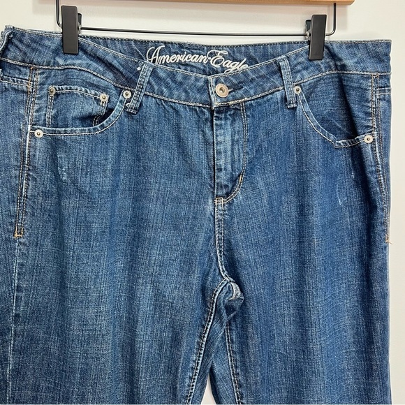 American Eagle Blue Bootcut Jeans Size 14 Denim Casual - Picture 5 of 12
